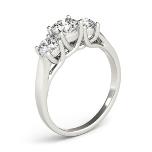 Three-Stone Round Platinum Engagement Ring