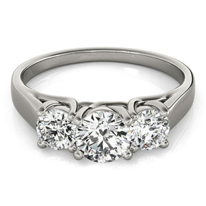 Three-Stone Round Platinum Engagement Ring