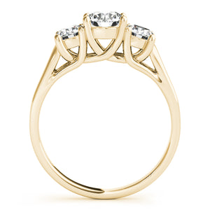 Three-Stone Round 14K Yellow Gold Engagement Ring