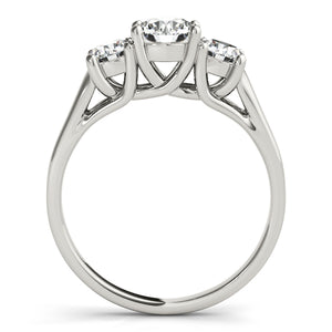 Three-Stone Round 14K White Gold Engagement Ring