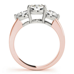 Three-Stone Round 14K Rose Gold Engagement Ring