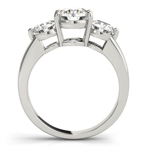 Three-Stone Round 14K White Gold Engagement Ring