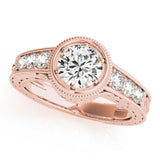 Vintage Round 14K Rose Gold Engagement Ring