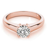 Four-Prong Solitaire Round 14K Rose Gold Engagement Ring