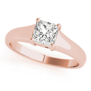 Solitaire Princess 14K Rose Gold Engagement Ring