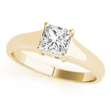 Solitaire Princess 14K Yellow Gold Engagement Ring