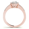 Three-Prong Halo Pear 14K Rose Gold Engagement Ring