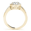 Four-Prong Halo Round 14K Yellow Gold Engagement Ring