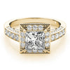 Four-Prong Halo Princess 14K Yellow Gold Engagement Ring