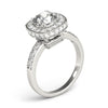 Channel Set Halo Cushion 14K White Gold Engagement Ring