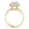 Channel Set Halo Cushion 14K Yellow Gold Engagement Ring