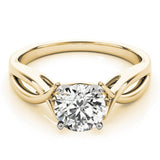 Twist Solitaire Round 14K Yellow Gold Engagement Ring