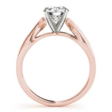 Twist Solitaire Round 14K Rose Gold Engagement Ring