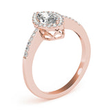 Halo Marquise 14K Rose Gold Engagement Ring