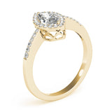 Halo Marquise 14K Yellow Gold Engagement Ring