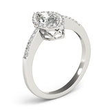 Halo Marquise 14K White Gold Engagement Ring