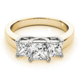 Three-Stone Princess 14K Yellow Gold Engagement Ring