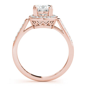 Halo Cushion 14K Rose Gold Engagement Ring