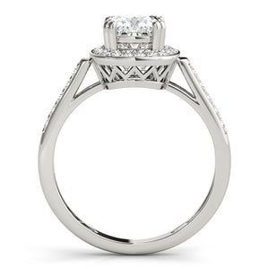 Halo Cushion 14K White Gold Engagement Ring
