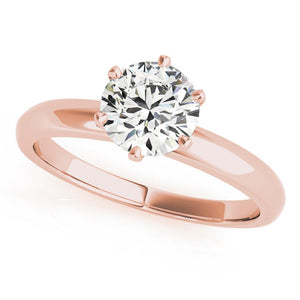 Six-Prong Solitaire Round 14K Rose Gold Engagement Ring