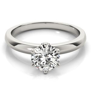 Six-Prong Solitaire Round Platinum Engagement Ring