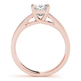 Accented Solitaire Princess 14K Rose Gold Engagement Ring