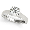 Accented Solitaire Round Platinum Engagement Ring