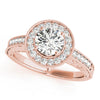 Channel Set Halo Round 14K Rose Gold Engagement Ring