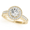 Channel Set Halo Round 14K Yellow Gold Engagement Ring