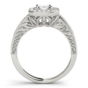 Channel Halo Emerald Platinum Engagement Ring
