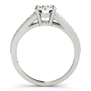 Accented Solitaire Round 14K White Gold Engagement Ring