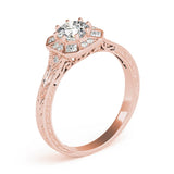 Vintage Eight-Prong 14K Rose Gold Engagement Ring