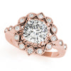 Four-Prong Halo Cushion 14K Rose Gold Engagement Ring