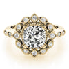 Four-Prong Halo Cushion 14K Yellow Gold Engagement Ring