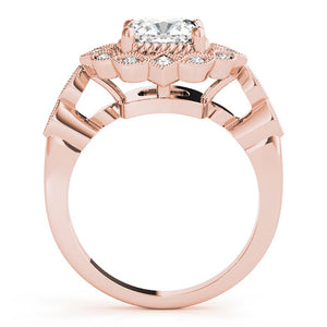 Four-Prong Halo Cushion 14K Rose Gold Engagement Ring