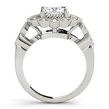 Four-Prong Halo Cushion Platinum Engagement Ring