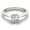 Solitaire Oval 14K White Gold Engagement Ring