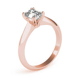 Emerald Solitaire 14K Rose Gold Engagement Ring