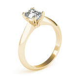 Emerald Solitaire 14K Yellow Gold Engagement Ring