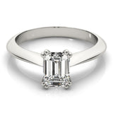Emerald Solitaire Platinum Engagement Ring