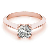 Solitaire Cushion 14K Rose Gold Engagement Ring