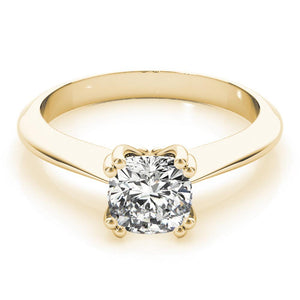 Solitaire Cushion 14K Yellow Gold Engagement Ring
