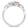 Allied Hearts Diamond Promise Ring In Sterling Silver With 10K Rose Gold 1/20 Ct.Tw.