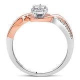 Brilliant Unity Diamond Promise Ring In Sterling Silver And 10K Rose Gold