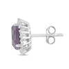 Amethyst and White Sapphire Oval Halo Earring