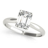 Solitaire Emerald Platinum Engagement Ring