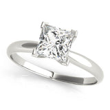 Solitaire Princess 14K White Gold Engagement Ring