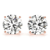 2 CT. TW. 14K Rose Gold Natural Four Prong Studs