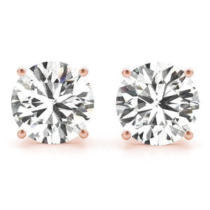 1.50 CT. TW. 14K Rose Gold Natural Four Prong Studs