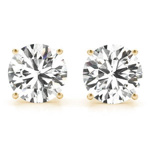1 CT. TW. 14K Yellow Gold Lab-Grown Four Prong Studs